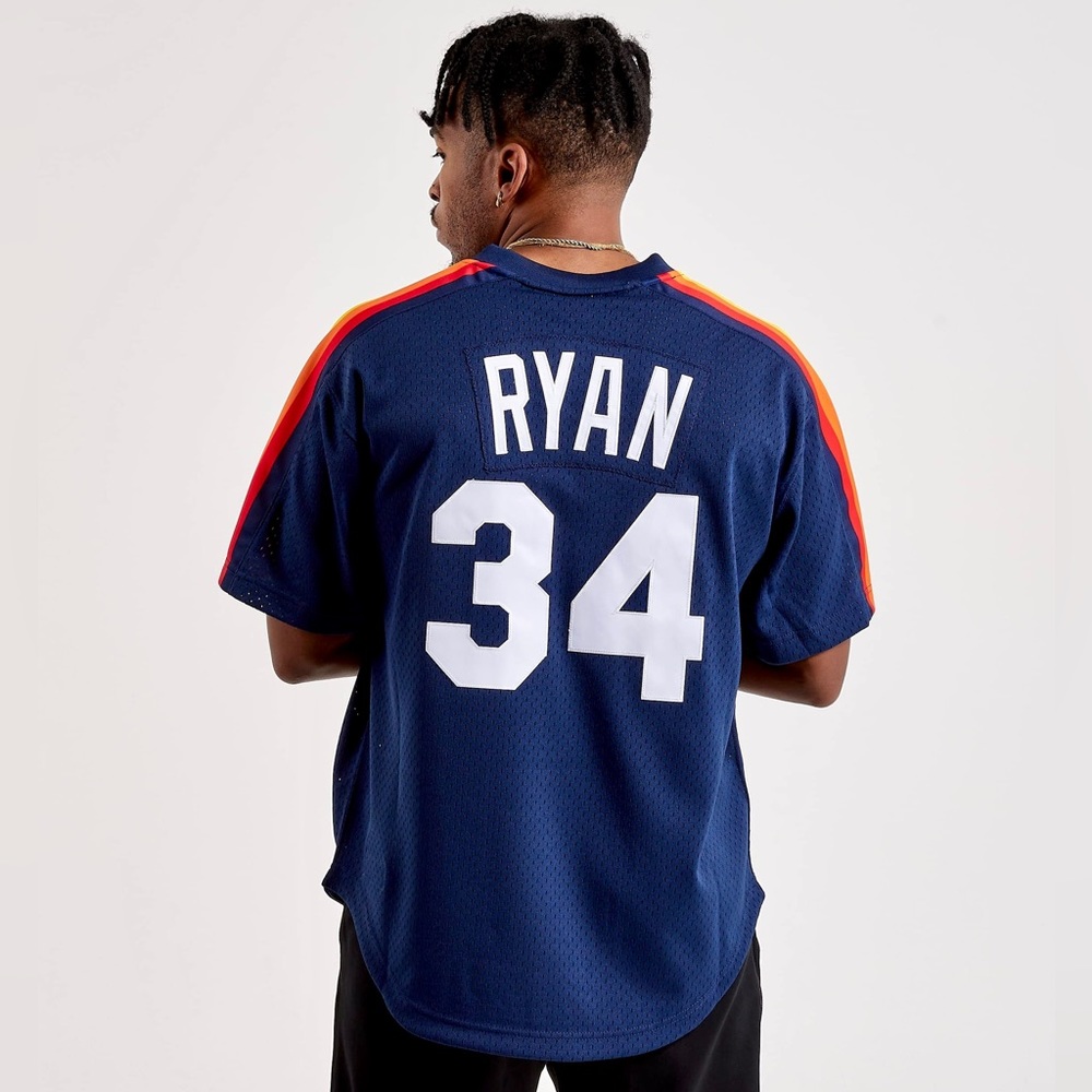 Mitchell & Ness 1980 Houston Astros Nolan Ryan Pullover Blue Jersey #34 2XL NEW - Picture 4 of 14